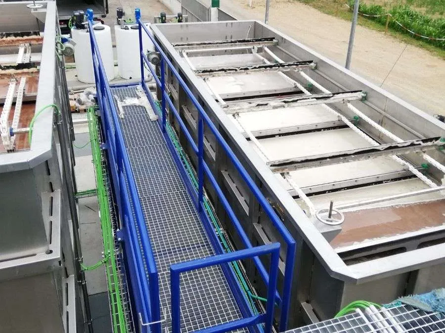 Biological treatment and clarification of wastewater generated at a cattle slaughterhouse